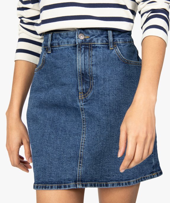 Jupe femme en jean extensible vue2 - GEMO(FEMME PAP) - GEMO