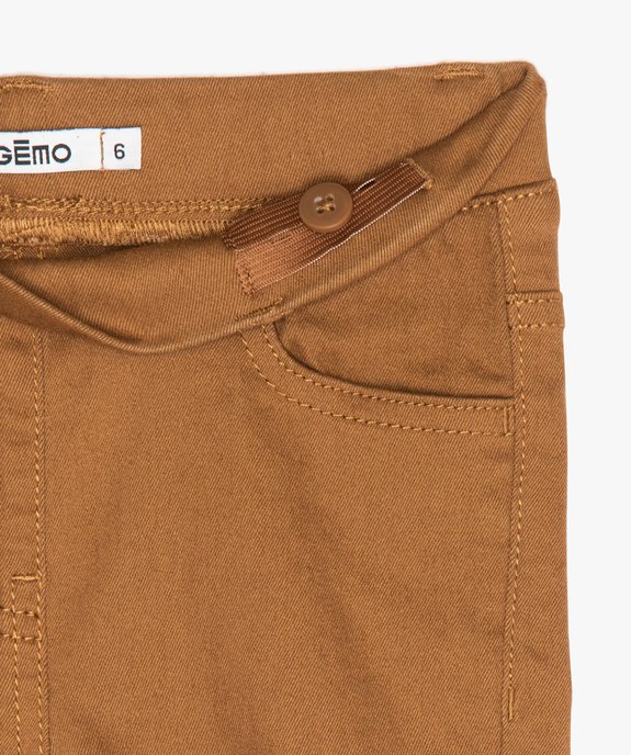 Pantalon skinny uni à taille élastiquée fille vue2 - GEMO 4G FILLE - GEMO