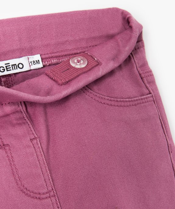 Pantalon bébé fille slim uni à taille élastiquée  vue2 - GEMO 4G BEBE - GEMO