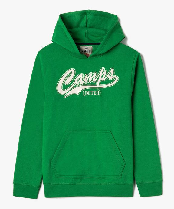 Sweat garçon à capuche avec inscription poitrine - Camps United vue2 - CAMPS UNITED - GEMO