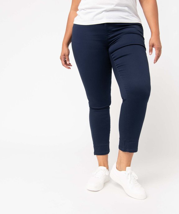 Pantalon femme grande taille coupe slim en toile extensible vue1 - GEMO (G TAILLE) - GEMO