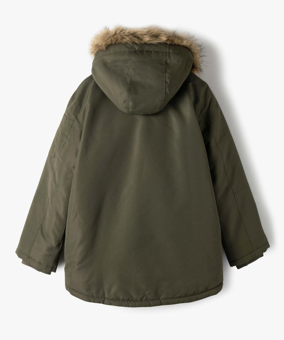 Blouson garçon matelassé avec doublure sherpa et capuche fantaisie vue5 - GEMO 4G GARCON - GEMO