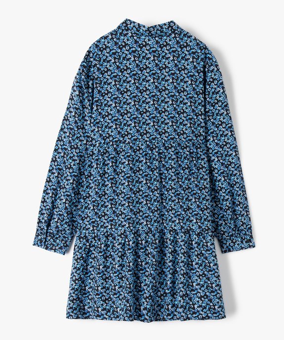 Robe fille à motifs fleuris et col chemise vue3 - GEMO (JUNIOR) - GEMO