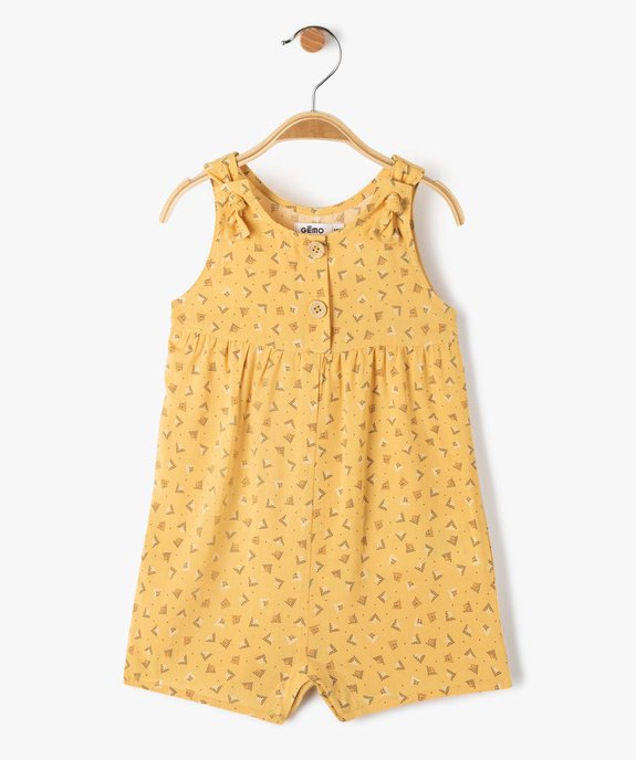 Combishort bébé fille fluide à motifs vue1 - GEMO(BEBE DEBT) - GEMO