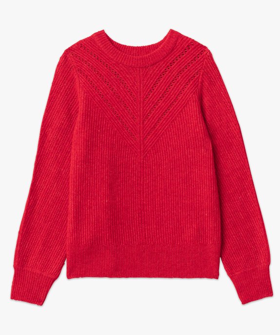 Pull en maille ajourée sur le décolleté femme vue4 - GEMO(FEMME PAP) - GEMO