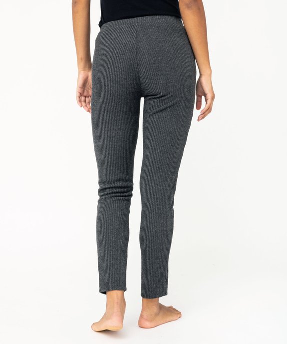 Pantalon de pyjama femme en maille côtelée vue3 - GEMO(HOMWR FEM) - GEMO