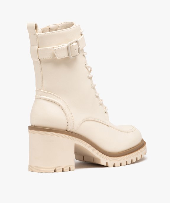 Boots femme unies à talon haut carré et semelle crantée vue5 - GEMO(URBAIN) - GEMO