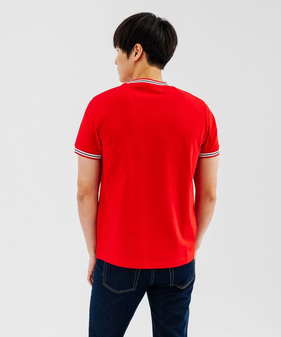 Tee-shirt manches courtes avec finitions tricolores homme vue3 - GEMO (HOMME) - GEMO