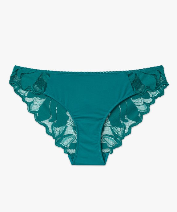 Culotte microfibre avec dos en dentelle femme vue4 - GEMO(HOMWR FEM) - GEMO