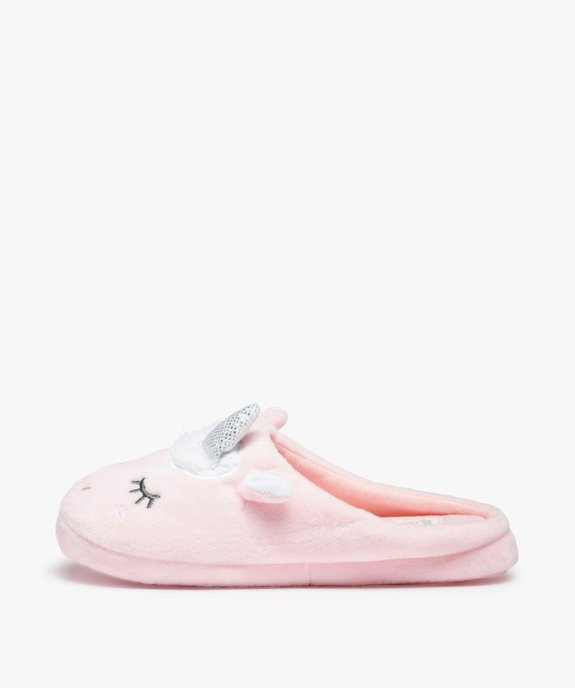 Chaussons fille mules en forme de licorne détails pailletés  vue3 - GEMO (ENFANT) - GEMO