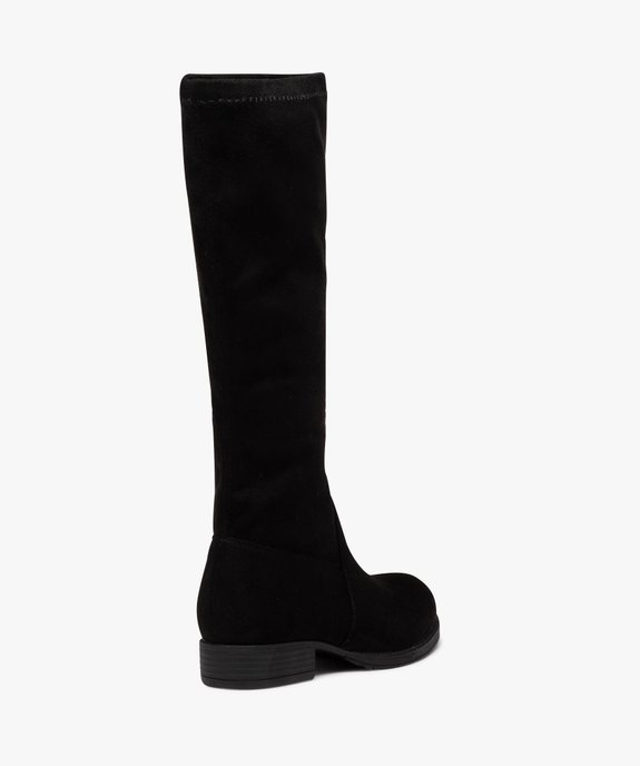 Bottes fille montantes en velours uni avec tige souple vue4 - GEMO (ENFANT) - GEMO