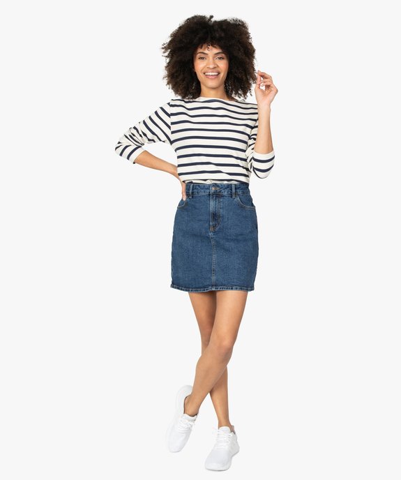 Jupe femme en jean extensible vue5 - GEMO(FEMME PAP) - GEMO