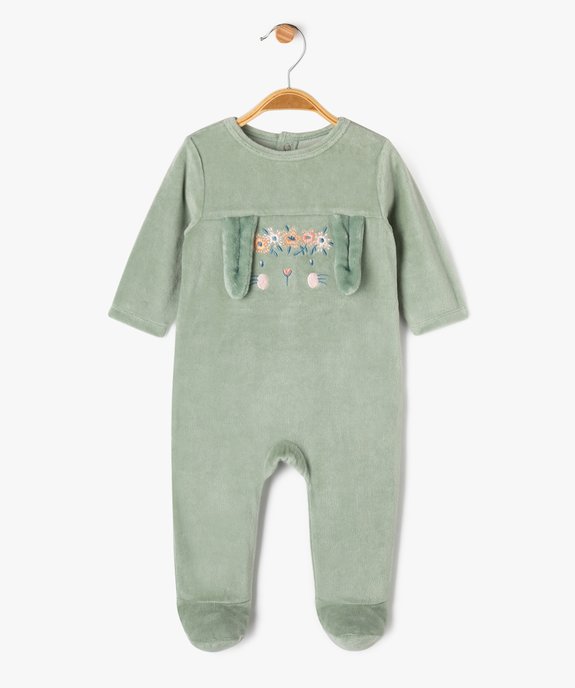 Pyjama en velours motif lapin bébé vue1 - GEMO 4G BEBE - GEMO