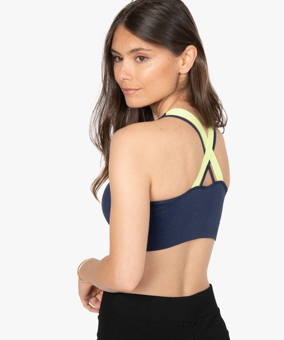 Brassière femme spéciale sport avec dos croisé - Reebok vue3 - REEBOK - GEMO