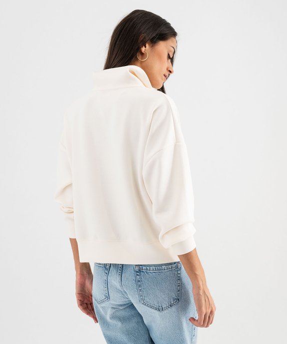 Sweat oversize avec col montant boutonné femme vue3 - GEMO(FEMME PAP) - GEMO