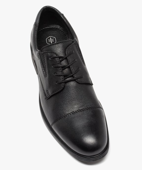 Derbies homme confort unis dessus en cuir à lacets vue5 - GEMO (CONFORT) - GEMO