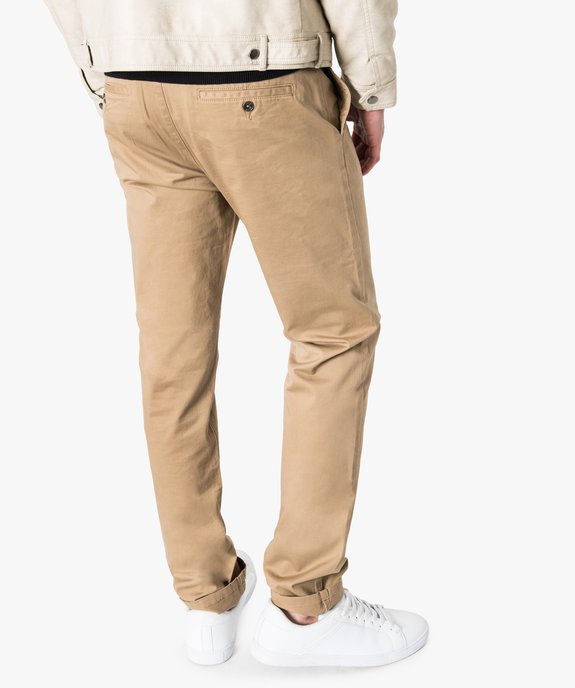 Pantalon homme chino coupe slim vue3 - GEMO (HOMME) - GEMO