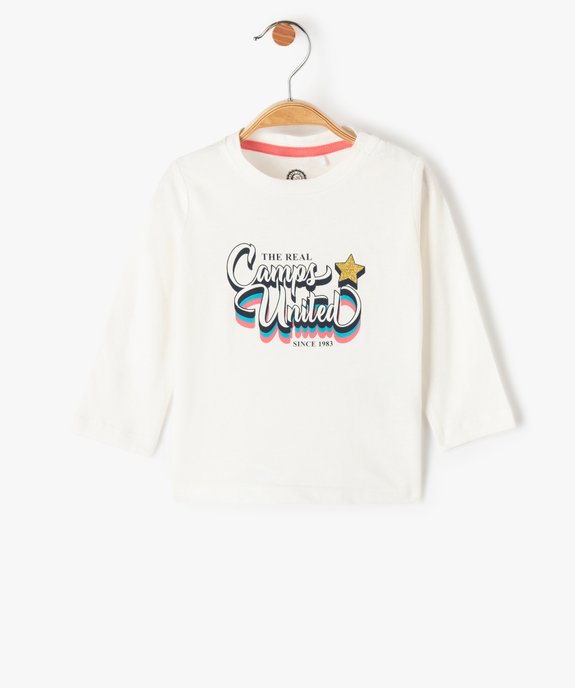 Tee-shirt bébé fille manches longues imprimé pailleté - Camps United vue1 - CAMPS UNITED - GEMO