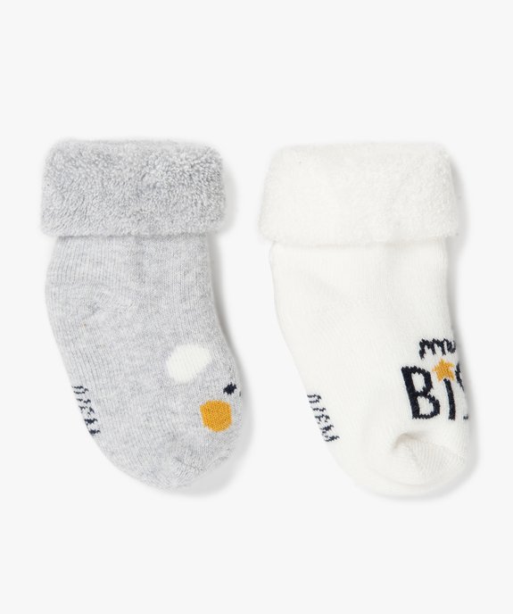 Chaussettes bébé en maille bouclette (lot de 2)  vue2 - GEMO 4G BEBE - GEMO