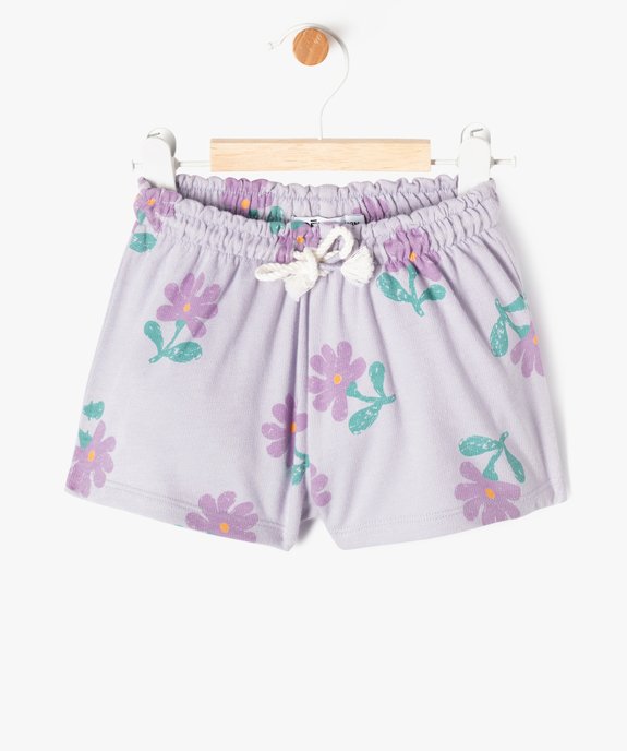 Short avec taille élastique froncée bébé fille vue1 - GEMO(BEBE DEBT) - GEMO