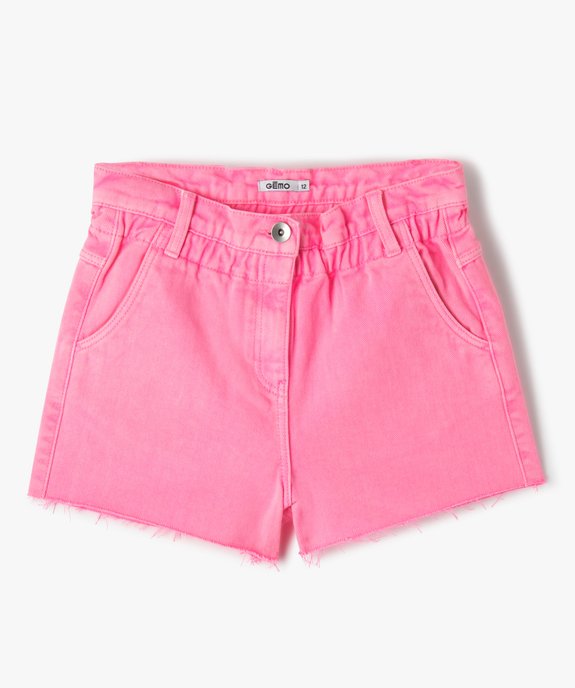 Short en jean fille taille haute et coloris unique vue1 - GEMO (JUNIOR) - GEMO