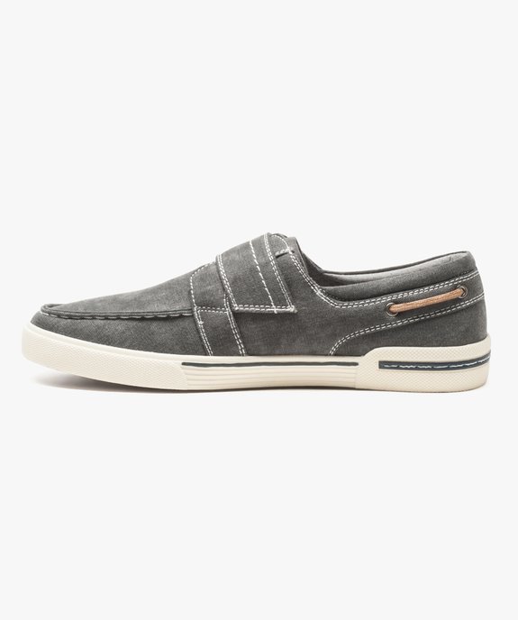 Chaussure bateau denim fermeture à scratch vue3 - GEMO (CASUAL) - GEMO