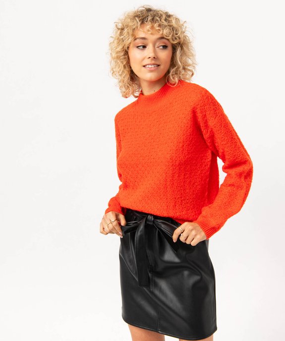 Pull à col rond en maille fantaisie femme vue1 - GEMO(FEMME PAP) - GEMO