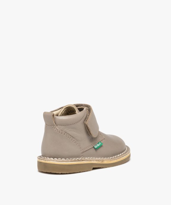 Bottes bébé fille en cuir uni à scratch - Kickers vue4 - KICKERS - GEMO