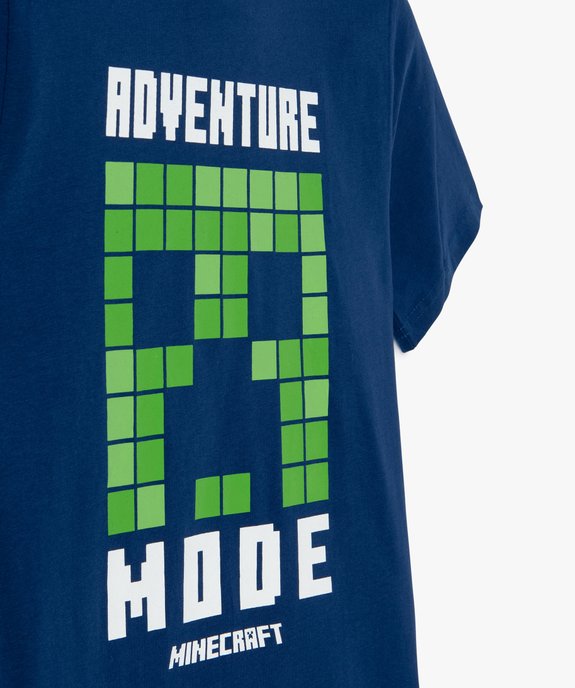 Tee-shirt garçon à manches courtes imprimé - Minecraft vue3 - MINECRAFT - GEMO