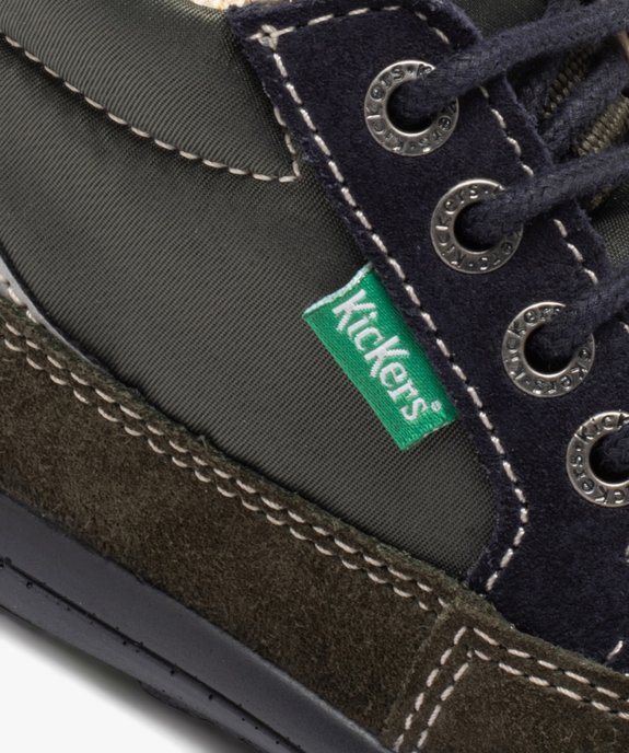 Bottillons garçon en cuir bicolore à zip et à lacets - Kickers  vue6 - KICKERS - GEMO