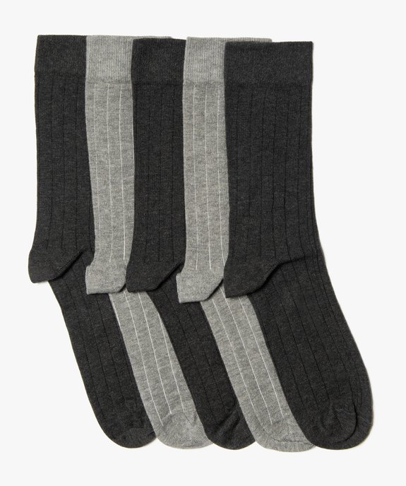 Chaussettes homme en maille côtelée (lot de 5) vue1 - GEMO(HOMWR HOM) - GEMO