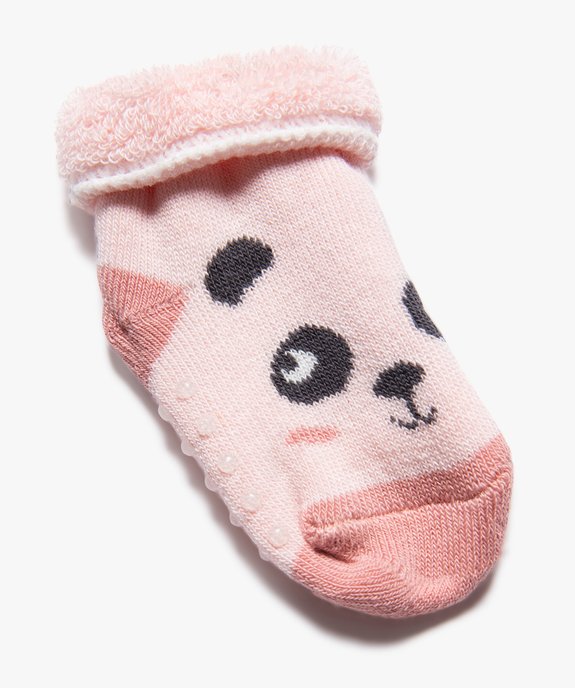 Chaussettes antidérapantes en maille bouclette bébé (lot de 2) vue2 - GEMO 4G BEBE - GEMO