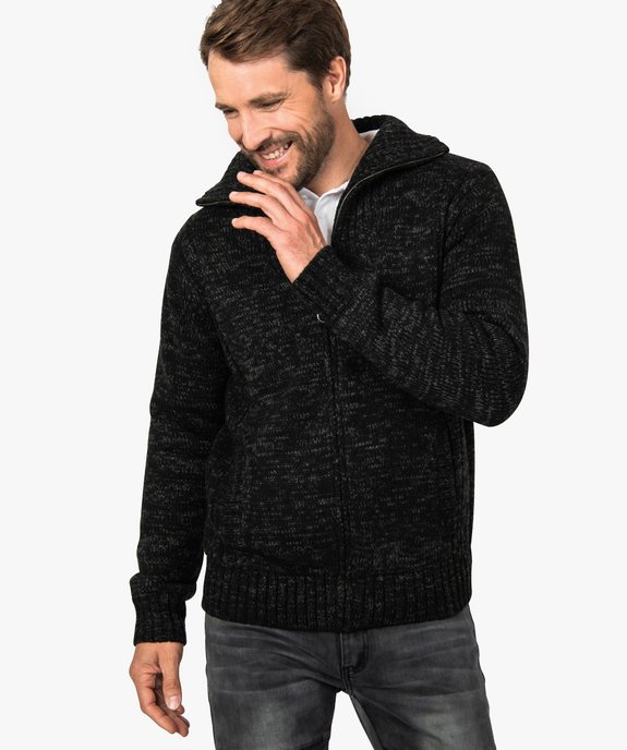 Gilet homme zippé doublé polaire avec col montant vue1 - GEMO (HOMME) - GEMO