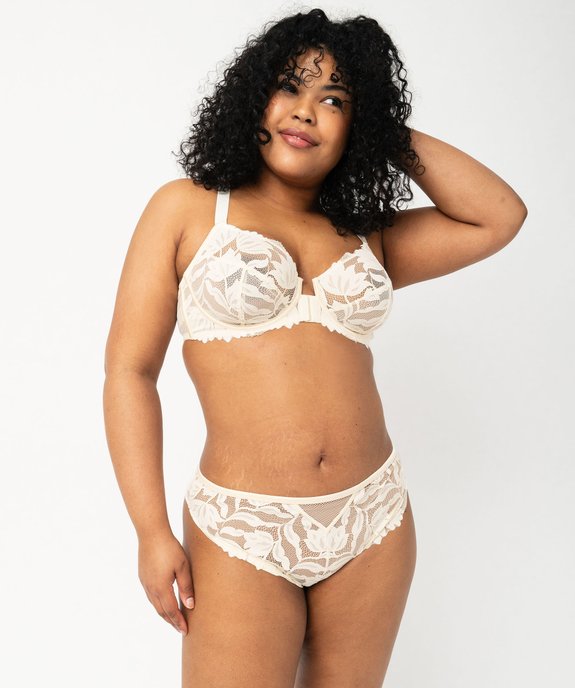 Soutien-gorge corbeille en dentelle grande taille ouverture devant  vue3 - GEMO(HOMWR FEM) - GEMO