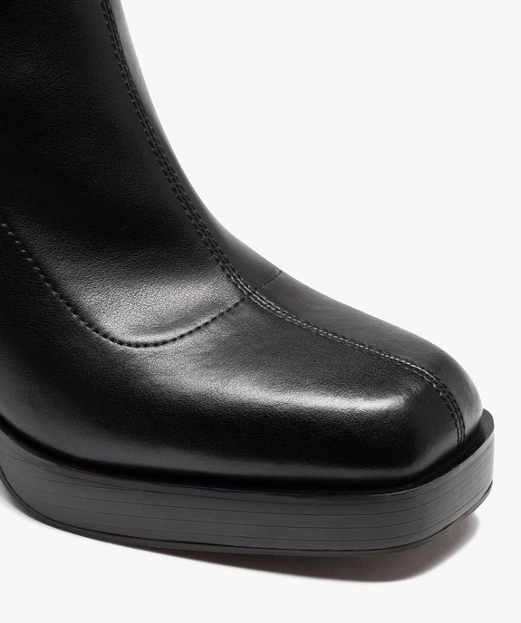 Boots femme unies à talon haut carré avec col stretch  vue6 - GEMO(URBAIN) - GEMO