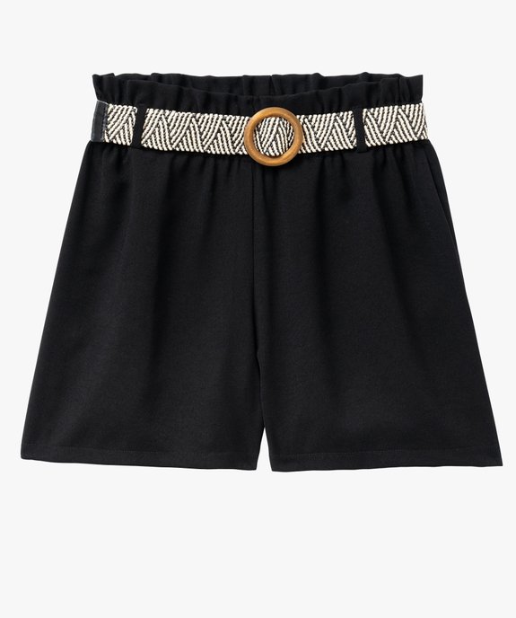 Short ample à taille élastiquée avec ceinture tressée femme vue4 - GEMO(FEMME PAP) - GEMO