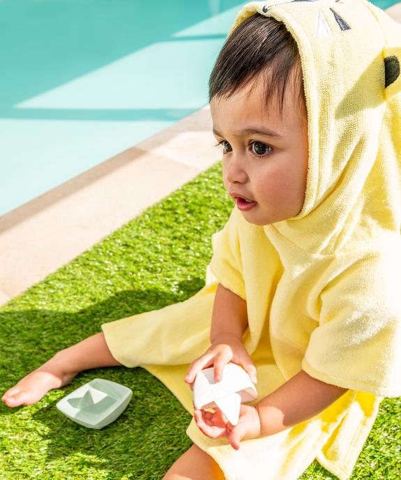 Cape de bain en éponge bébé garçon avec capuche tigre vue5 - GEMO 4G BEBE - GEMO