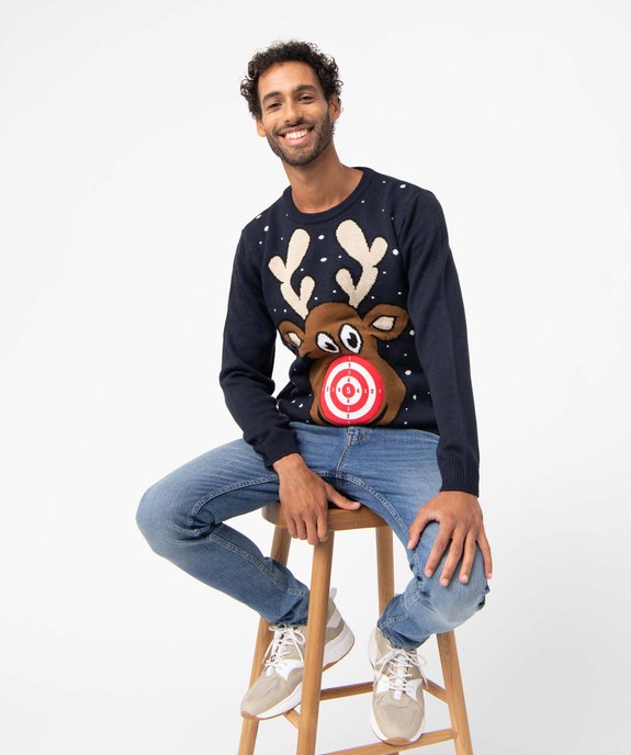 Pull de Noël homme avec cible et petites balles vue1 - GEMO (HOMME) - GEMO