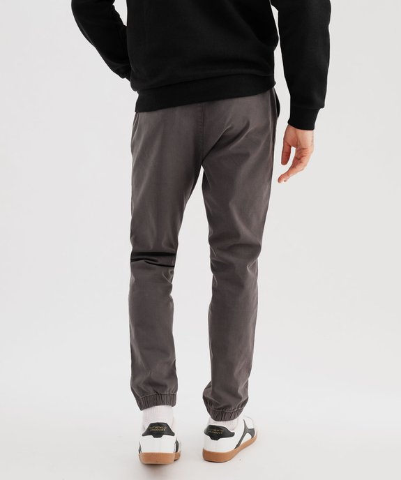 Pantalon jogger en toile de coton homme vue3 - GEMO 4G HOMME - GEMO