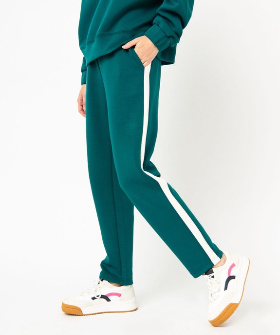 Pantalon de jogging femme avec bandes contrastantes sur les côtés vue1 - GEMO(FEMME PAP) - GEMO