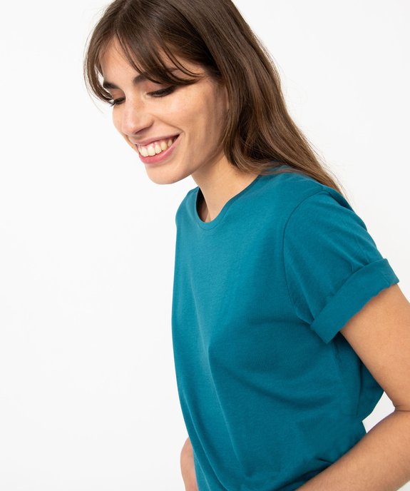 Tee-shirt à manches courtes et col rond femme vue5 - GEMO(FEMME PAP) - GEMO