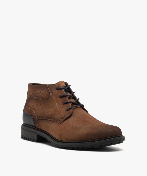 Low-boots avec surpiqûres et lacets contrastants homme vue3 - GEMO (CASUAL) - GEMO