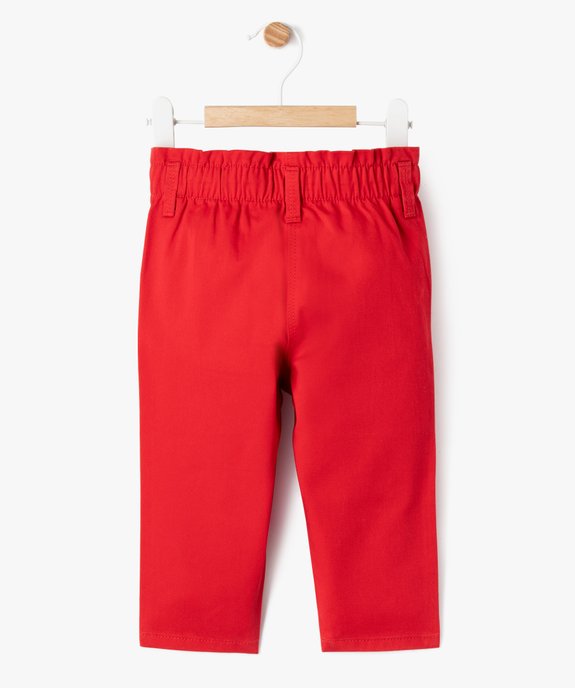 Pantalon en toile de coton à taille froncée bébé fille vue4 - LULU CASTAGNETTE GEMO FOR GOOD - GEMO