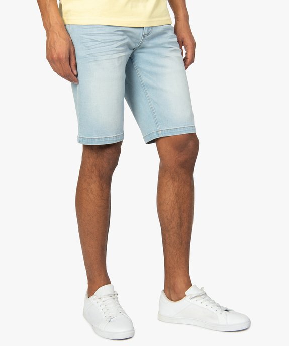 Bermuda homme en jean contenant des matières recyclées vue1 - GEMO 4G HOMME - GEMO