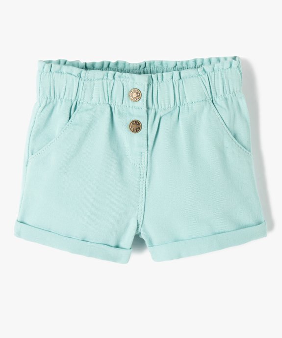 Short uni avec ceinture élastiquée bébé fille vue1 - GEMO 4G BEBE - GEMO