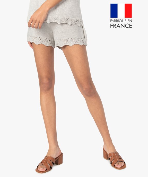 Short femme pailleté en maille 3D innovante vue1 - GEMO 4G FEMME - GEMO