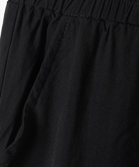 Pantalon fille imprimé avec taille élastiquée et ceinture à nouer vue2 - GEMO (JUNIOR) - GEMO