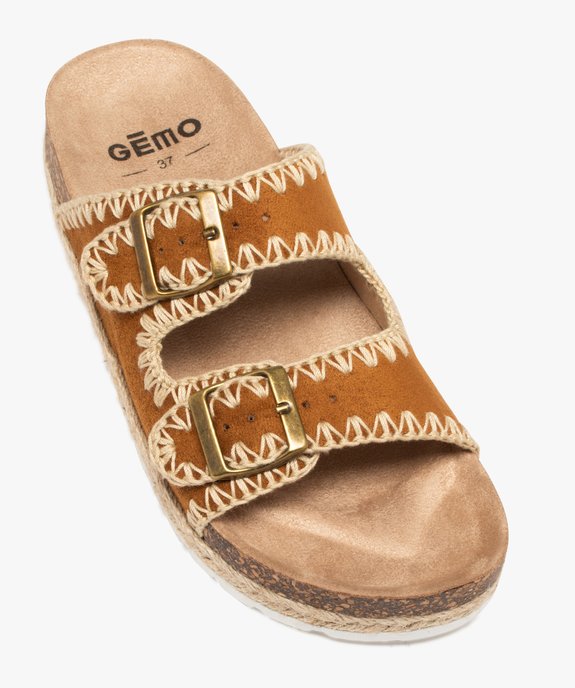 Mules femme hippie en suédine avec brides à boucle  vue5 - GEMO (CASUAL) - GEMO