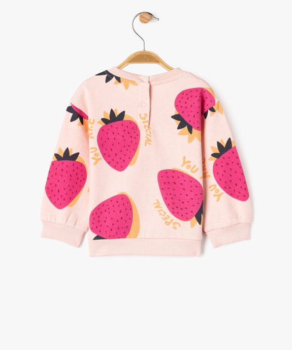 Sweat molletonné bébé fille avec motifs et message vue4 - GEMO 4G BEBE - GEMO