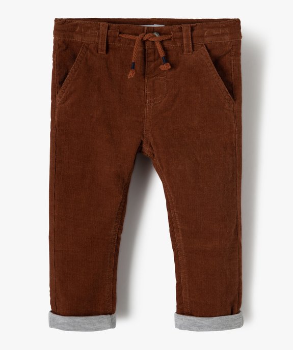 Pantalon bébé garçon en velours doublé jersey vue1 - GEMO(BEBE DEBT) - GEMO